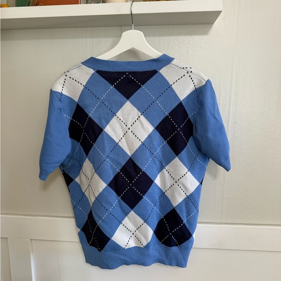 Grace Karin Blue and White Argyle Sweater - Picture 4 of 4